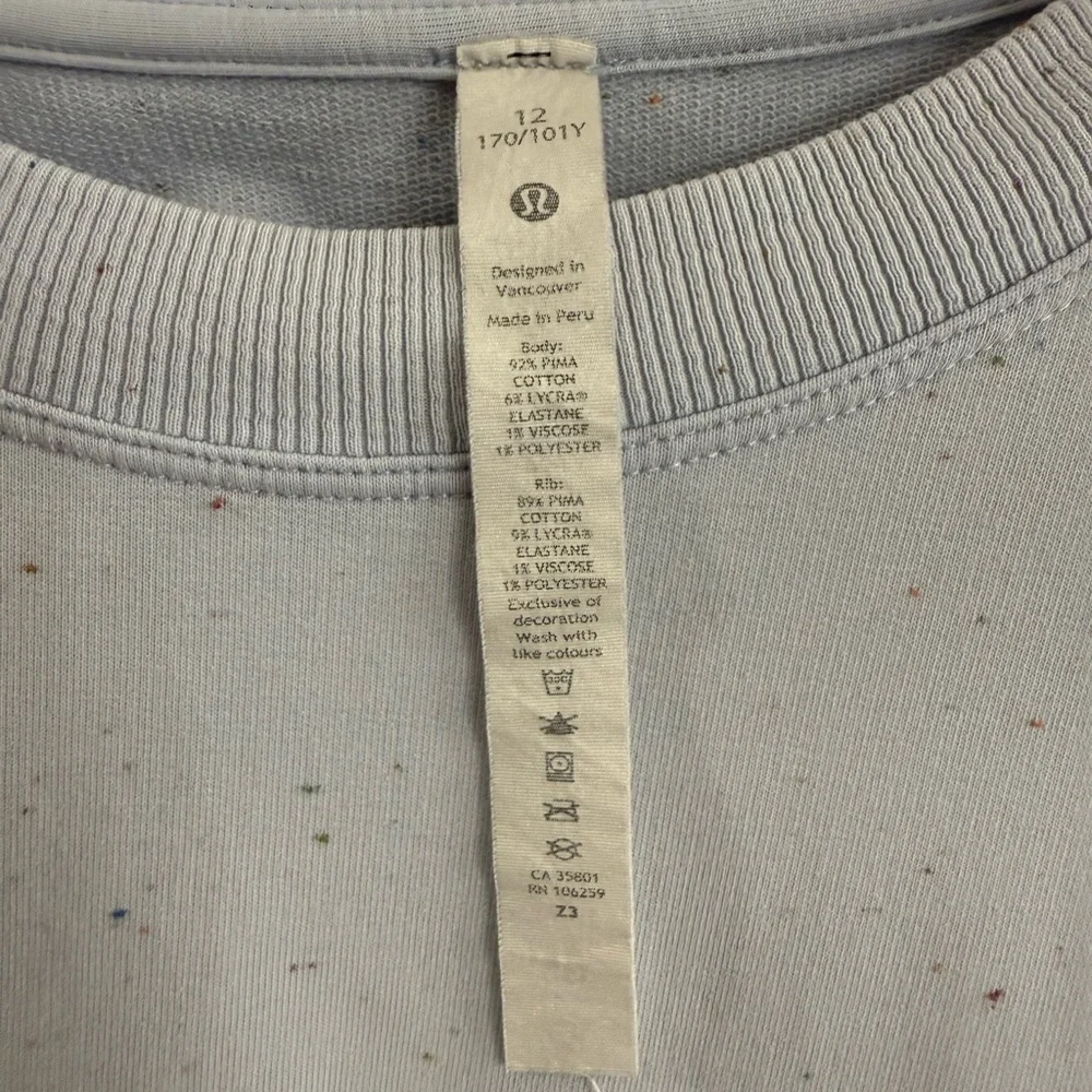 Lululemon Light Blue Speckled Sweatshirt - Picture 3 of 3